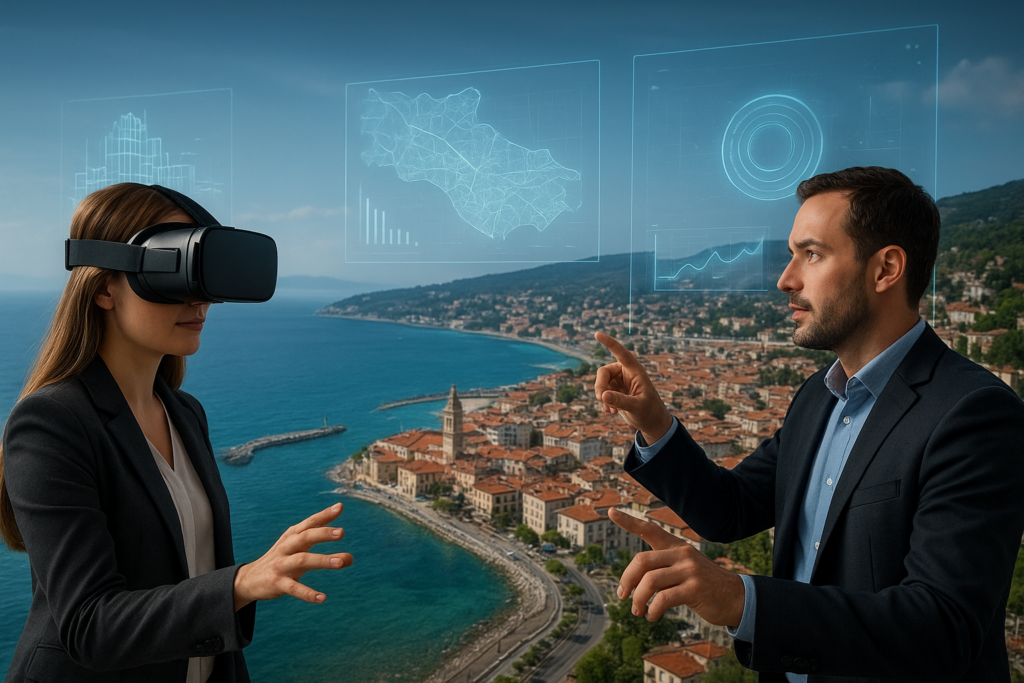 Representación de gemelos digitales turismo en un modelo 3D de un destino inteligente